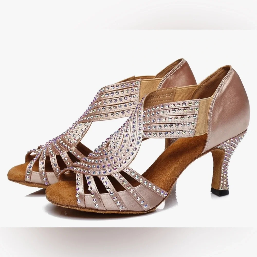 Chic Rhinestone Embellished Heels - Picture 5 of 7